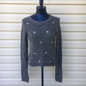 Hollister Grey Jeweled Sweater